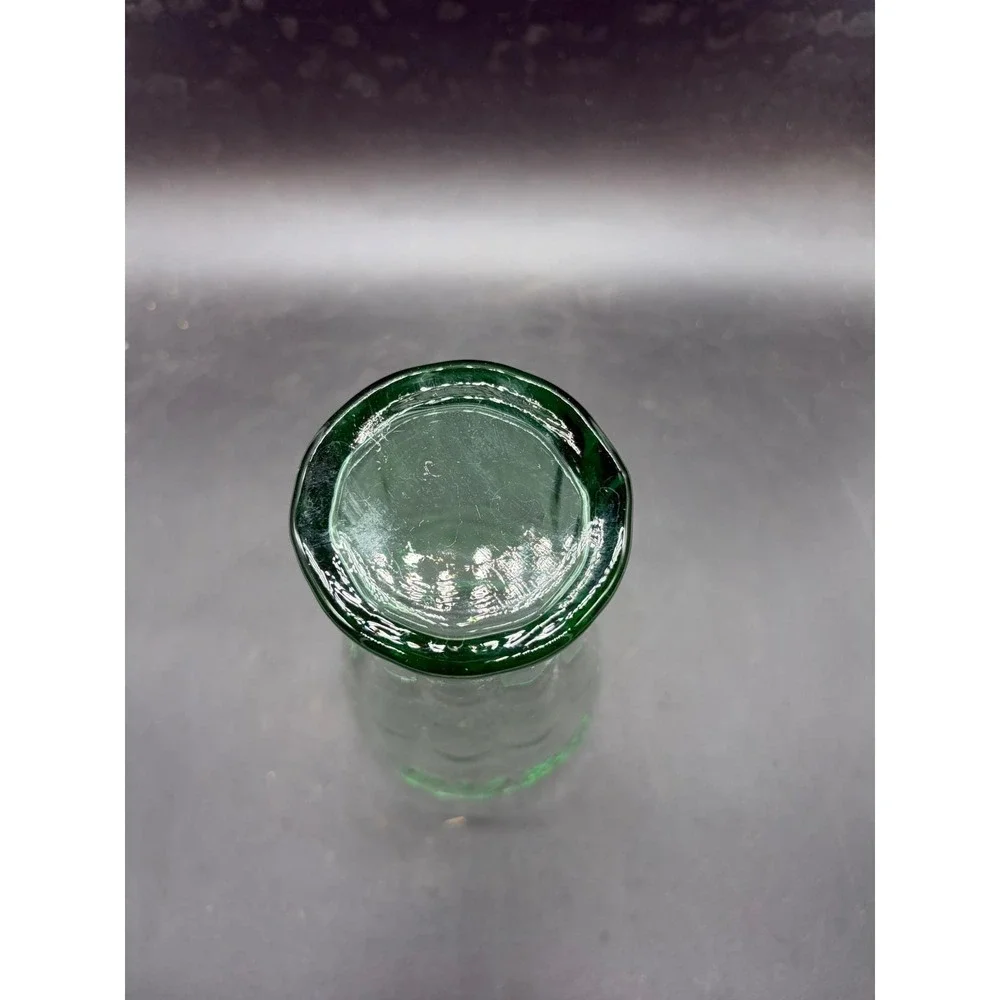 Vintage Coca-Cola Green Glass Tumbler Embossed Logo 16oz Georgia Green 6 inch